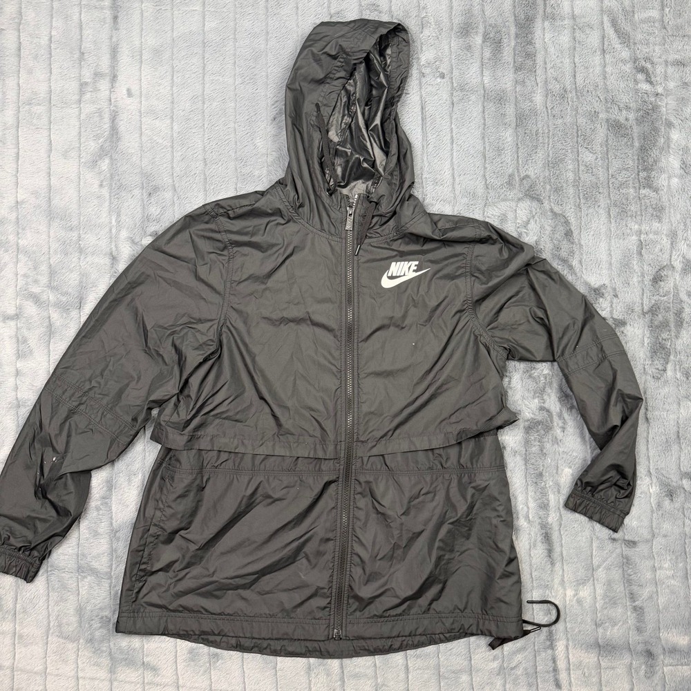 Nike Sportswear Essential Hooded Windbreaker Black AJ2982-010 Mens Small